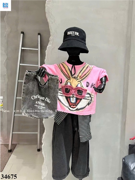 34675- Áo thun thỏ hồng