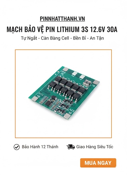 Mạch Bảo Vệ Pin 3S 12.6V 30A BW - Phiên Bản V3.1 Đầy Đủ Linh Kiện