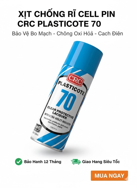 Dung Dịch RCR 70 Xịt Chống Rỉ Sét Cell Pin - Bảo Vệ Mối Hàn Pin Lithium 18650, 21700