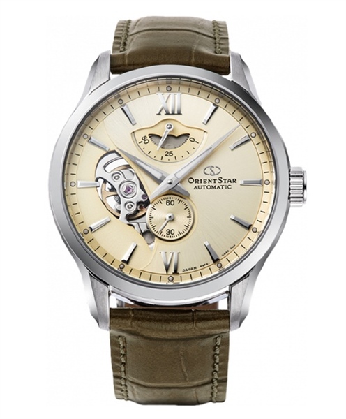 Orient Star Layered Skeleton - Vỏng Trắng - Mặt Be Dây DA - RE-AV0B10G00B