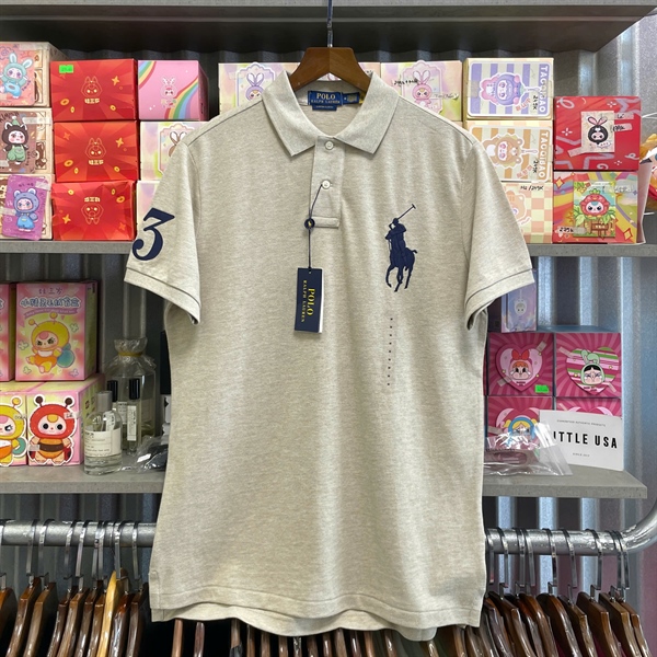 [Store AUS] RALPH LAUREN BIG PONY MESH POLO SHIRT - DUNE TAN