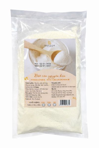 Bột sữa nguyên kem BNFOOD (1kg)