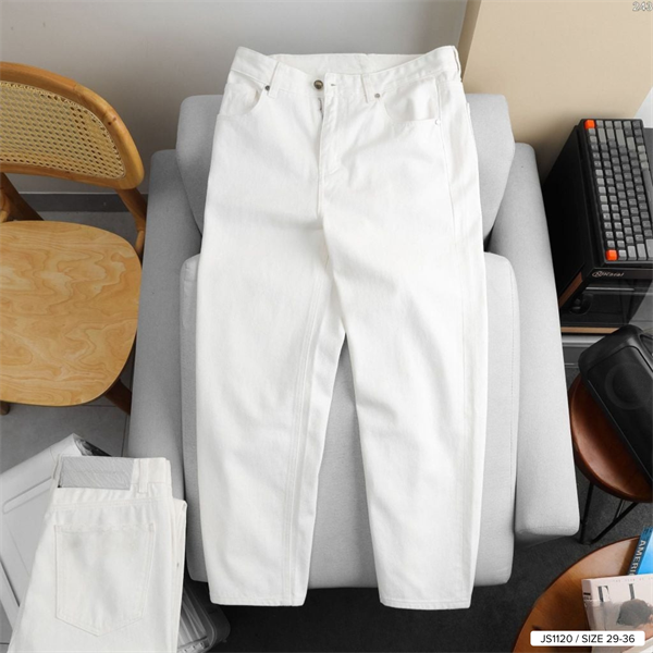 Quần Jean dài Suông (Baggy) trắng Offwhite 1120
