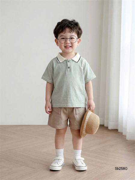 Set thun cotton xanh