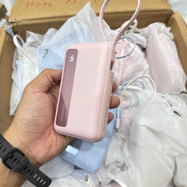 Sạc dự phòng ROMOSS PPR20-152 20000mAh – Sạc nhanh 22.5W, cáp C + L ( HÀNG XƯỚC NHẸ , NOBOX )