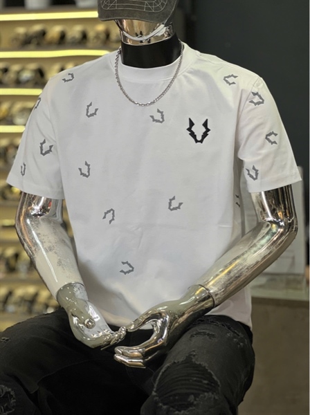 Thun CT- DSKN 0318- họa tiết sói- Trắng logo thêu đen