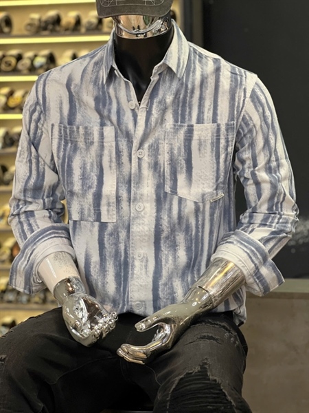 TD From Boxy -2605 Sọc loang Xanh dương