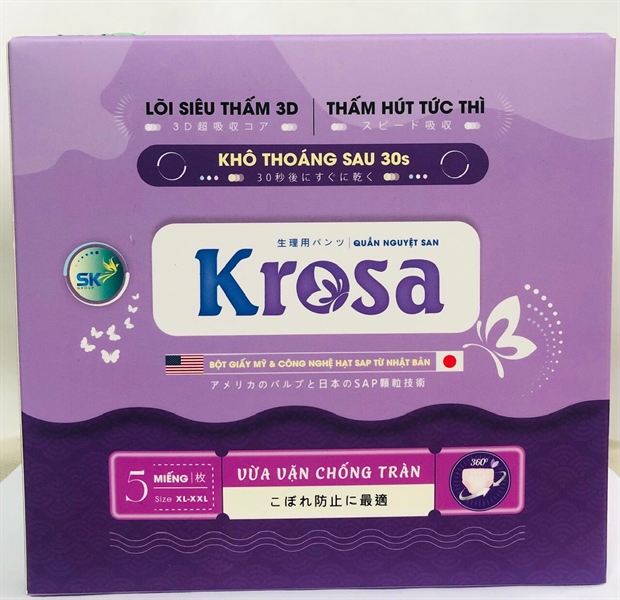 Băng vệ sinh dạng quần Krosa (XL-XXL) (Hộp 5 miếng) - SK Group
