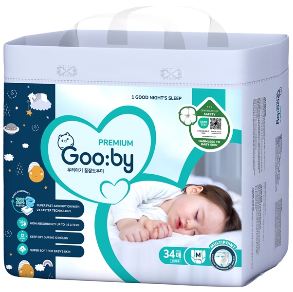 [Mẫu dùng thử] Bỉm quần Goo:by Premium size M (Bịch 34 cái)