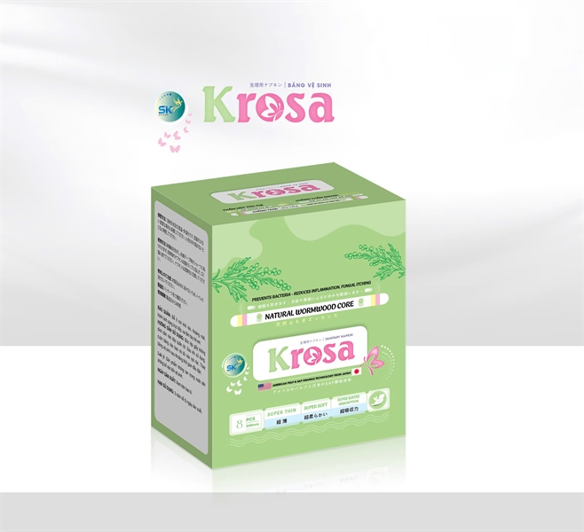 Băng vệ sinh ngải cứu ban ngày Krosa 245mm (Hộp 8 miếng) - SK Group