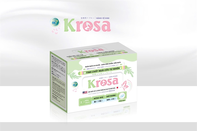 Băng vệ sinh ngải cứu hàng ngày Krosa 155mm (Hộp 10 miếng) - SK Group