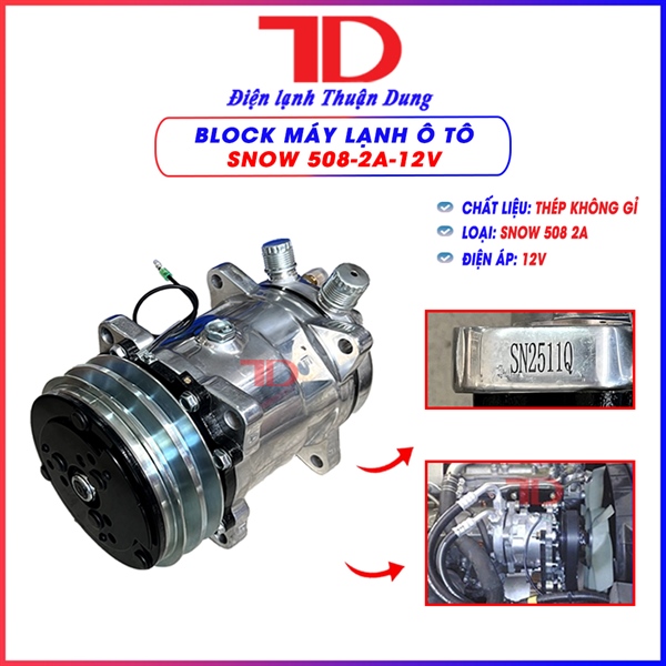 Block ô tô lạnh SANDEN 508 bản 2A 12V bản Snow (4c/t)