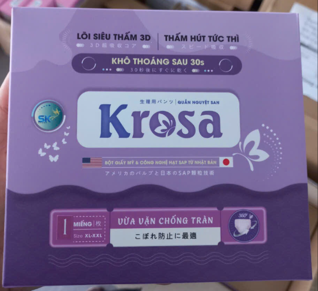 Băng vệ sinh dạng quần Krosa (XL-XXL) (Hộp 1 miếng) - SK Group