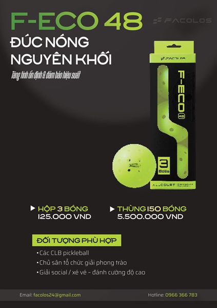 Facolos ball pickleball series F-ECO 48 Lỗ Box 3 ( Thùng)