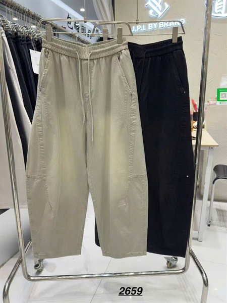 Quần ống suông lưng thun basic 2659