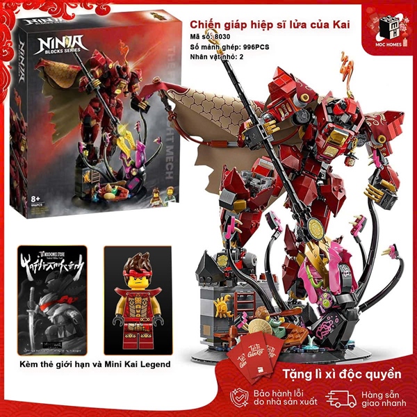 Đô chơi lắp ráp chiến giáp hiệp sĩ lửa huyền thoại của Kai The Fire Knight Mech 8030