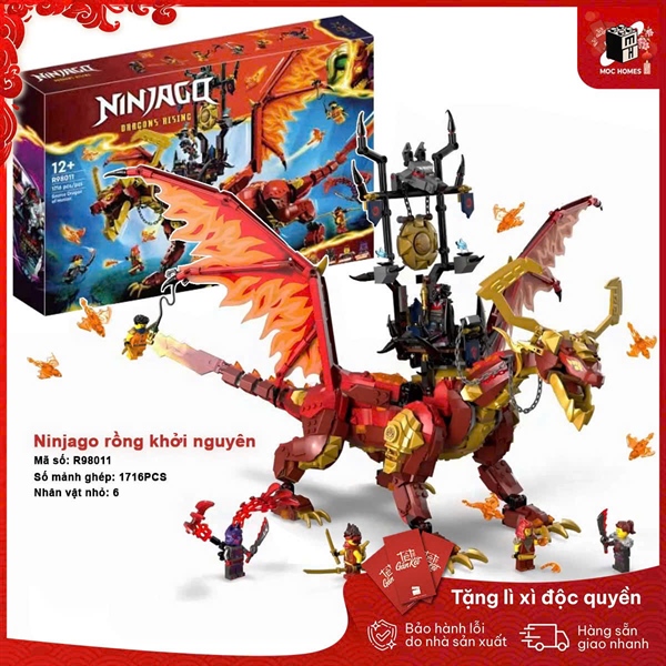 Đồ chơi lắp ráp Ninja go Rồng khởi nguyên hệ vận động Dragon Rising 2 R98011