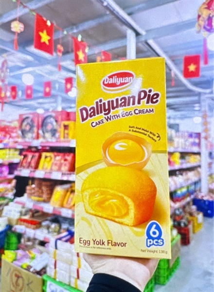 Hộp bánh bông lan nhân kem trứng Daliyuan Pie 138g
