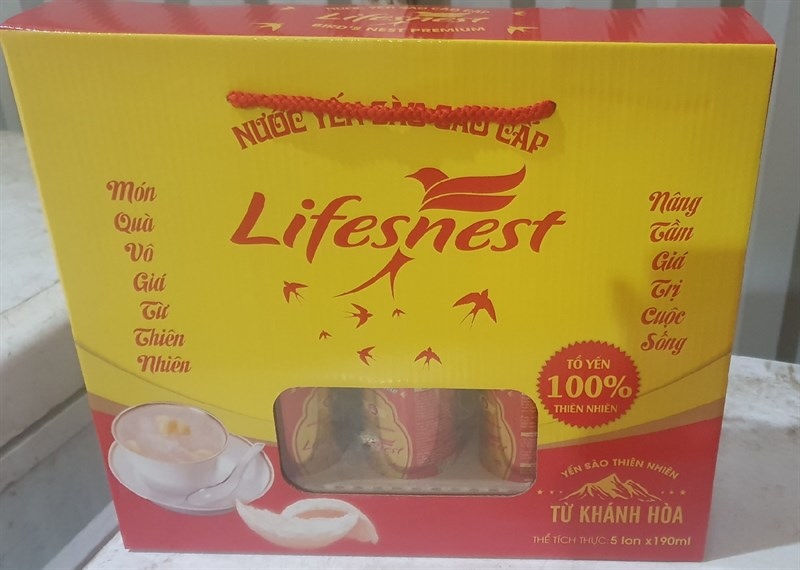 Nước yến sào lifes nest hộp 5 lon túi xách