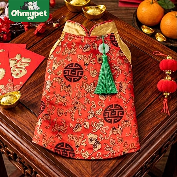 Áo dài Gấm lưng tròn