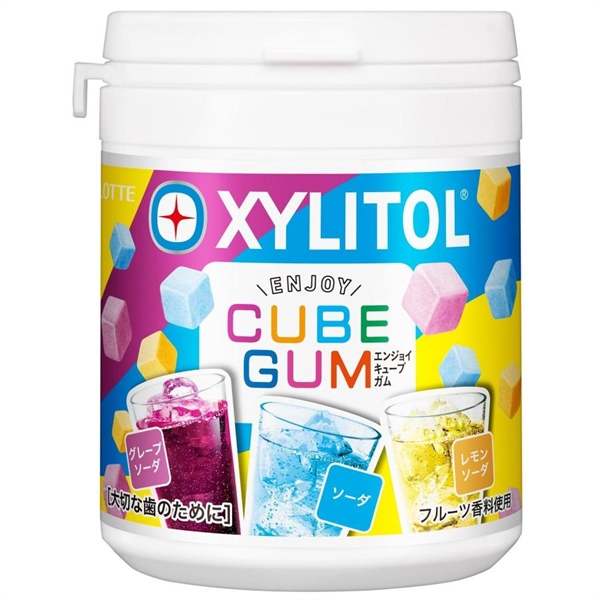 Kẹo Cao Su Xylitol Enjoy Cube Soda hoa quả soda tổng hợp 114g