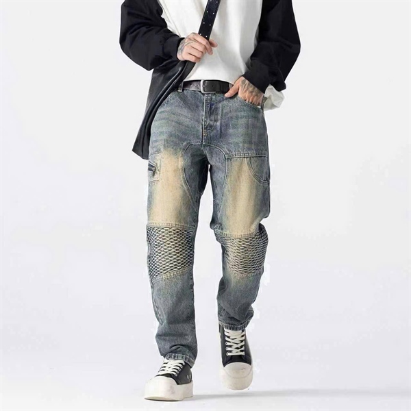 Jean Dài QC VIP-9029 Biker xanh was retro