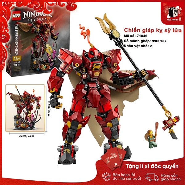 [CHÍNH HÃNG] Đồ chơi lắp ráp NINJAGO 71846 chiến giáp kỵ sỹ lửa huyền thoại của Kai