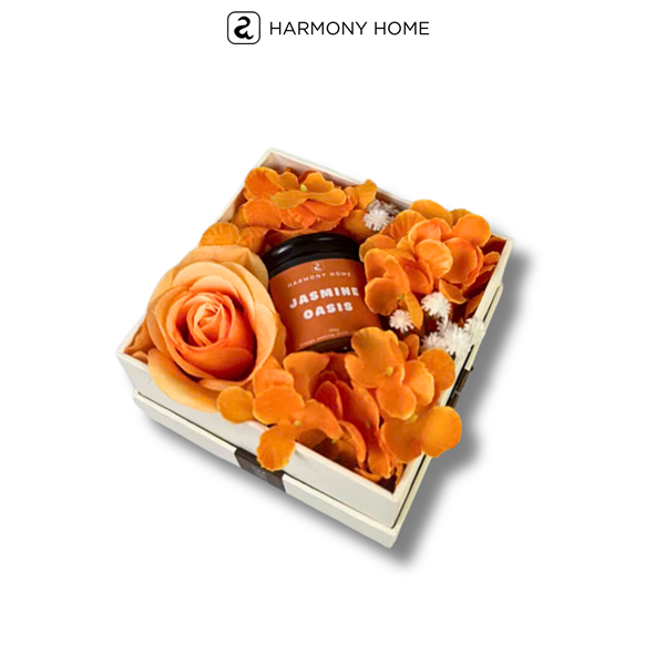 Bộ Quà Tặng Nến Thơm Màu Cam - Mùi Ngẫu Nhiên