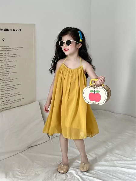 Váy dây voan vàng