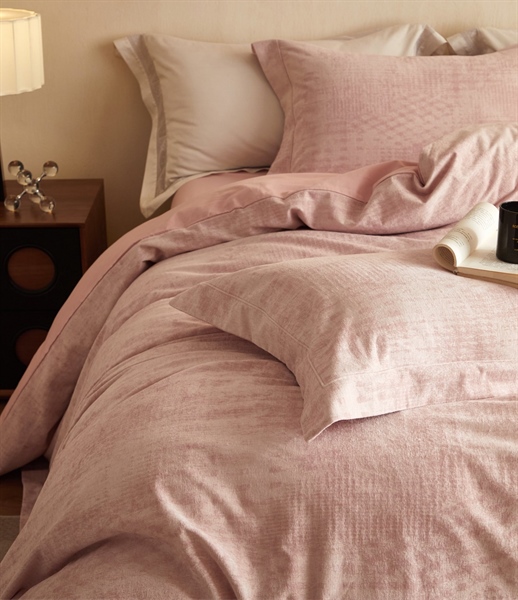 Bộ ga | Len cừu Merino - Màu hồng dệt vân chìm - MLV02.03