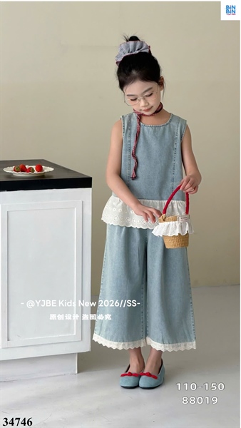 34746-Set bộ Jean Sn bèo ren