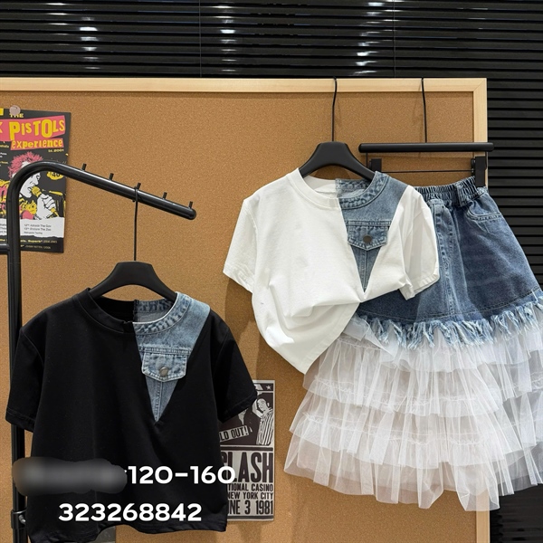 34779- Áo Pull mix jeans TH trắng