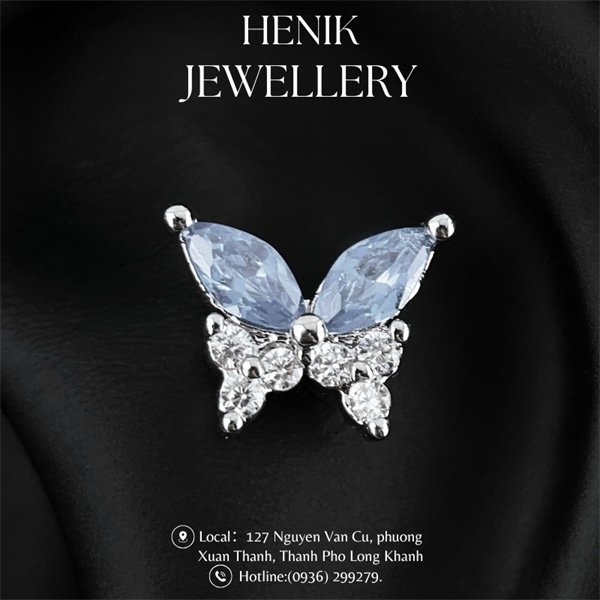 2.2 BUTTERFLY SHAPED GEMS EARRING - STAINLESS STEEL