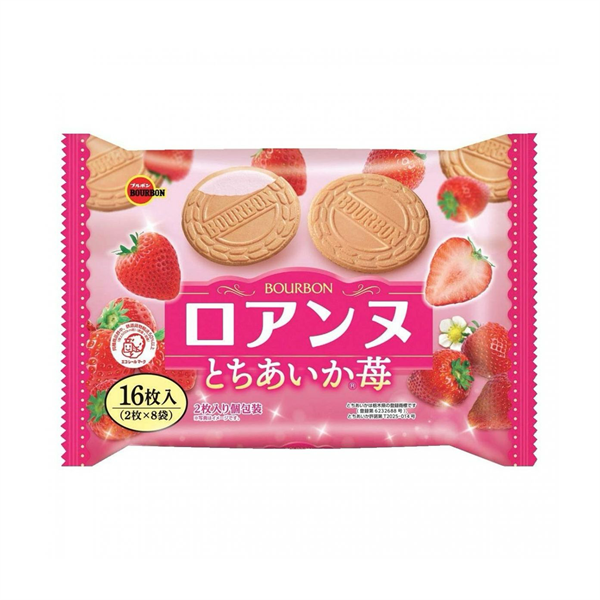 Bánh quy Bourbon Roanne vị dâu tây 16 cái