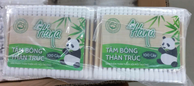 Tăm bông Hana thân trúc BT - 004 (Cọc 24 gói x 100 cái) - Imexco 2