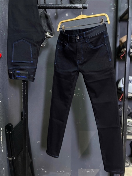 Jean Dài -QCSC- A2512 ĐEN chỉ xanh đen