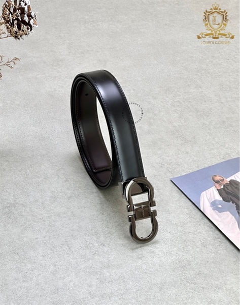 Belt Salvatore double gancini hickory black/brown 3.0