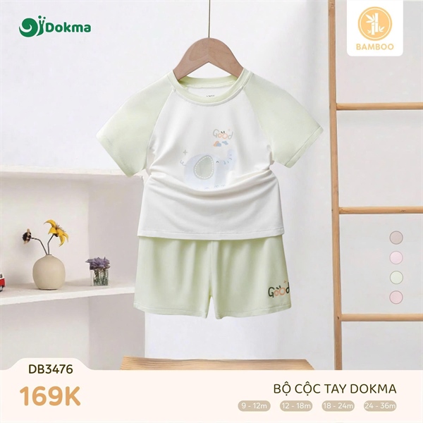 DB3476 - 9M/36M - Bộ cổ tròn cộc tay 2 màu