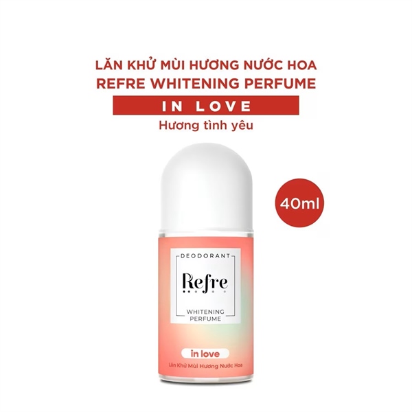 Lăn khử mùi Refre Whitening Perfume In Love 40ml (Hương tình yêu) - Rohto