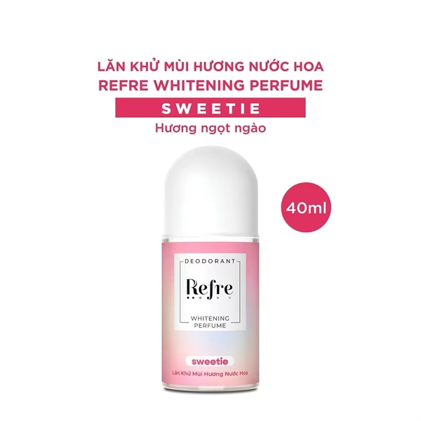 Lăn khử mùi Refre Whitening Perfume Sweetie 40ml (Hương ngọt ngào) - Rohto