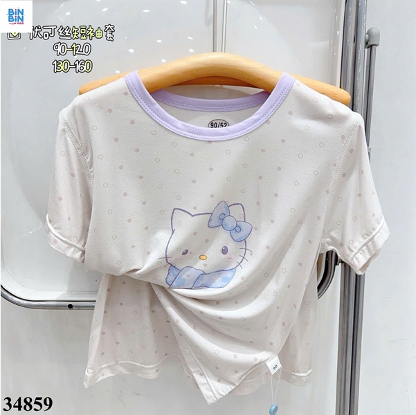 34859-Bộ tencel TN Kitty viền tím
