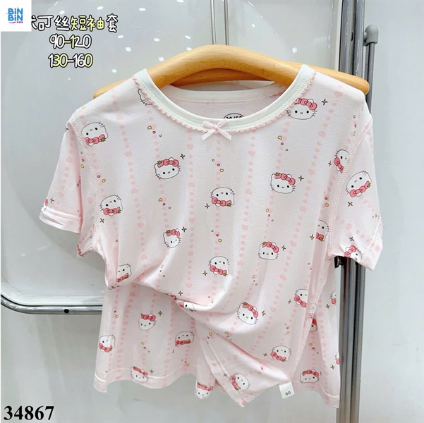 34867-Bộ tencel TN Kitty dây tim hồng
