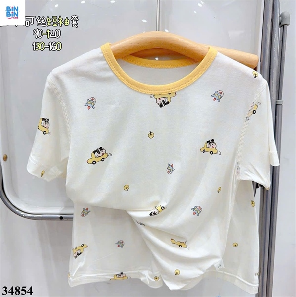 34854-Bộ tencel TN cậu bé Shin vàng