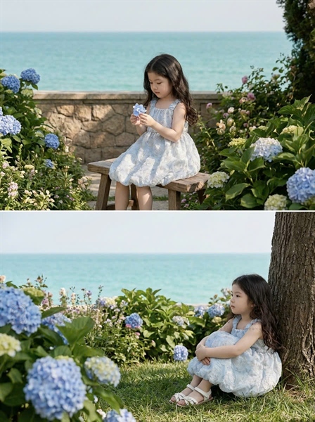 Váy 2 dây xanh hoa Gabi 812565