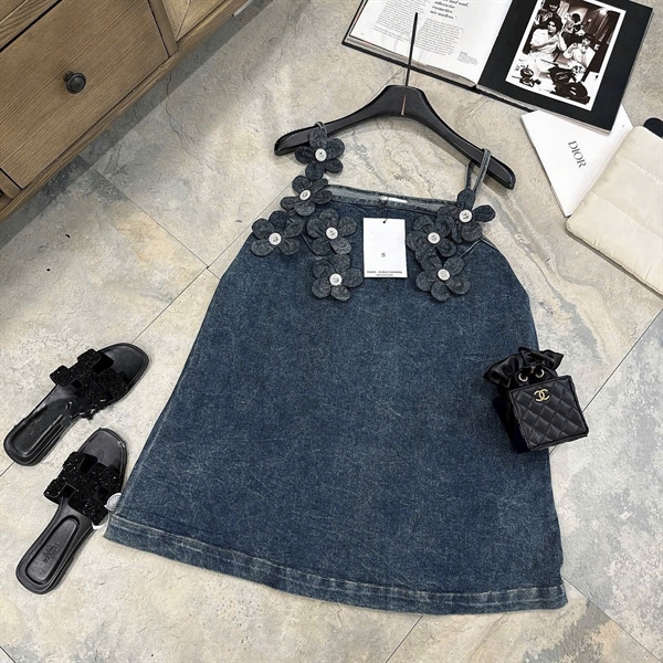 ĐẦM JEAN HOA ĐÁ