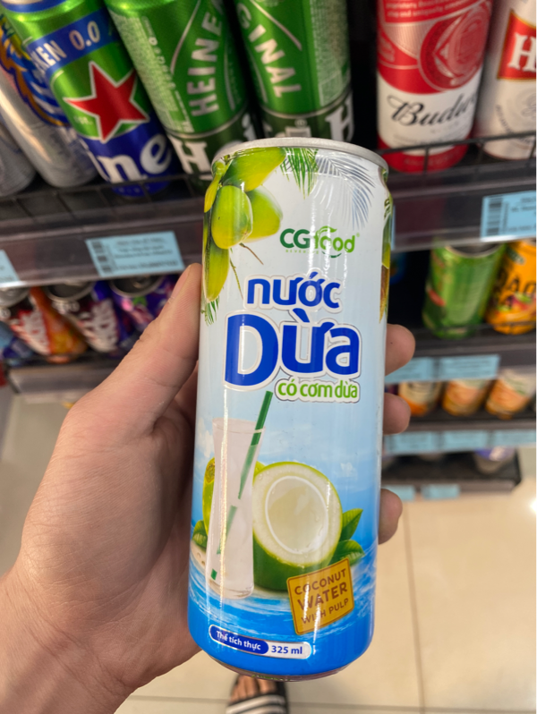 Nước dừa tự nhiên 325ml-có nhân