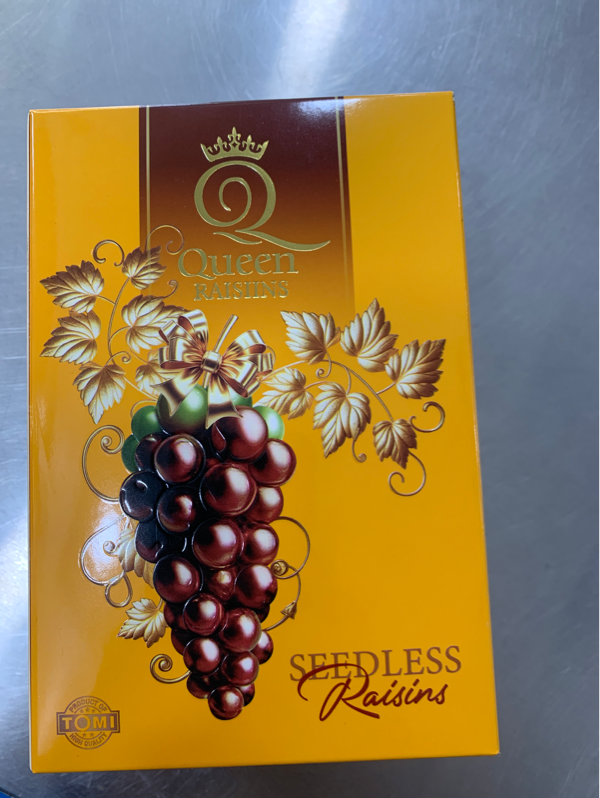 Nho khô Queen Raisin 90g*36(Hg Chữ Nhật)_Vàng