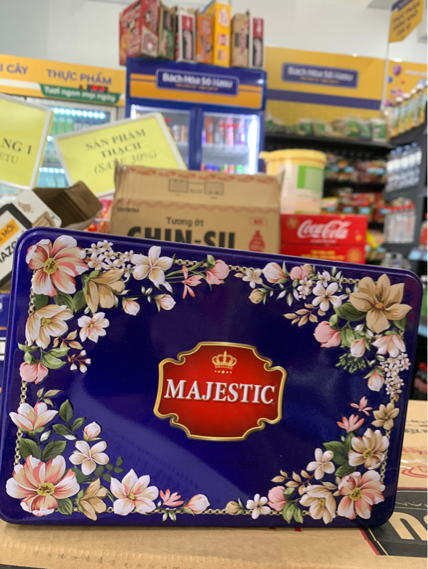 Bánh cookies bơ thập cẩm HT 310gx10 (Majestic hoa nhí_xanh)