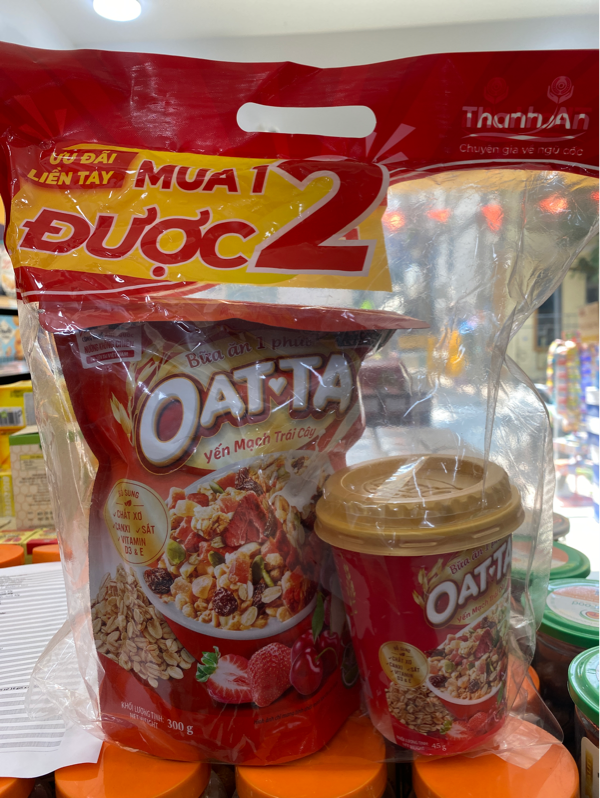 Yến mạch trái cây 300gr+ hộp 45g (12 túi/ thùng)