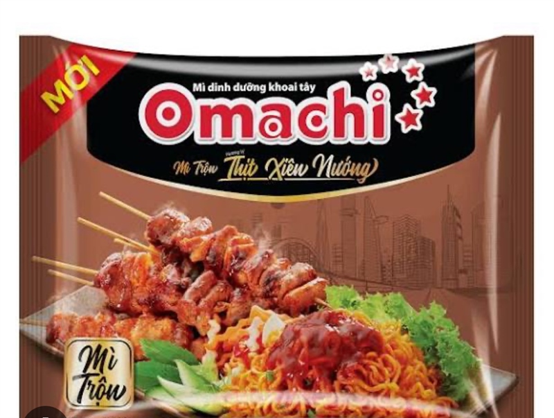 Mì dinh dưỡng khoai tây Omachi trộn hương vị thịt xiên nướng 30gói x 90gr